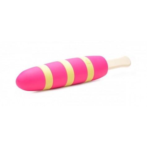 Ярко-розовый вибростимулятор-эскимо 10X Popsicle Vibrator - 21,6 см.