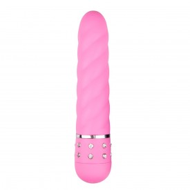 Розовый мини-вибратор Diamond Twisted Vibrator - 11,4 см.