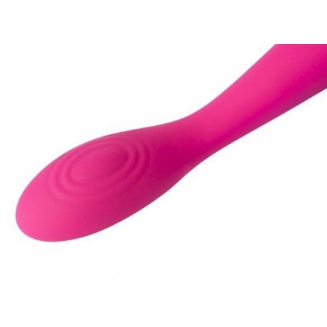 Ярко-розовый G-стимулятор IRIS Clitoral & G-spot Vibrator - 18 см.