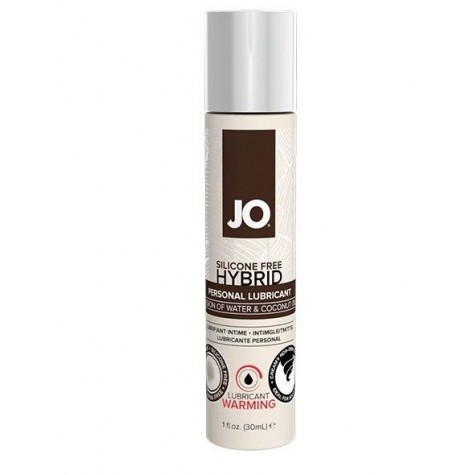 Водно-масляный лубрикант с разогревающим эффектом JO Silicone Free Hybrid Lubricant WARMING - 30 мл.